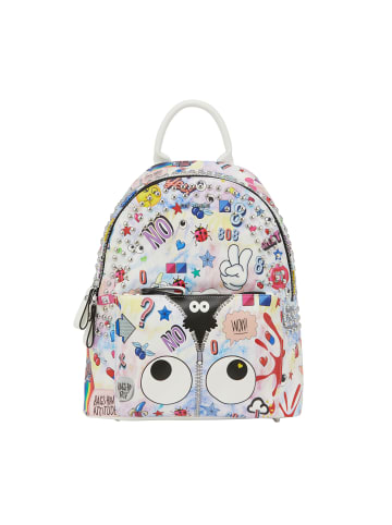 myMo Women Backpack in White Multicolor
