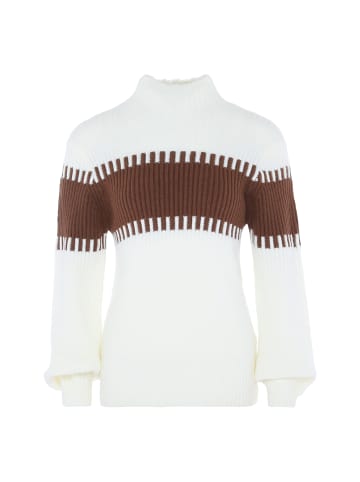 FENIA Damen Sweater in WOLLWEISS BRAUN