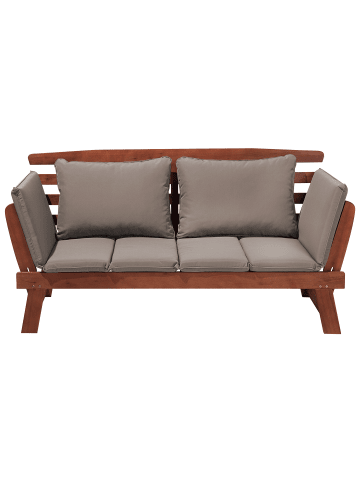 Beliani 4-tlg Gartenbank PORTICI in Braun/Beige