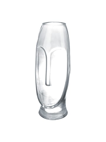 GILDE Vase "Moai" in Grau - H. 30 cm - D. 11 cm