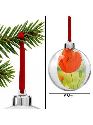 Mr. & Mrs. Panda kunststoff weihnachtskugel Blume Mohnblume Desi... in Weiß