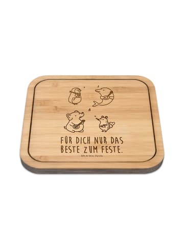 Mr. & Mrs. Panda Quadratischer Untersetzer Big Einheit mit Spruch in Transparent