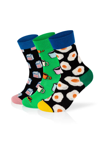 Happy Socks Socken 3-Pack Milk-My Cup Of Tea-Sunny Side Up in multi_coloured