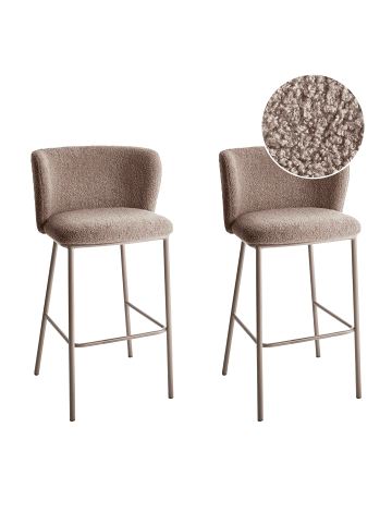 Beliani 2er-Set Barhocker MINA II in Braun