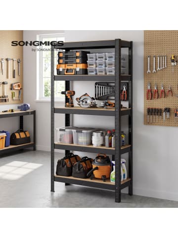 SONGMICS Schwerlastregal Cozory in schwarz - (B)75 x (H)150 x (T)30 cm
