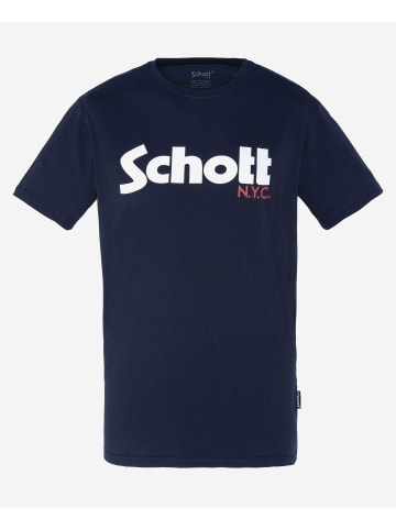 Schott N.Y.C. Schott N.Y.C. T-Shirt Logo Kurzarmshirt in blau