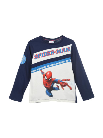 Spiderman Langarmshirt Longsleeve in Dunkel-Blau