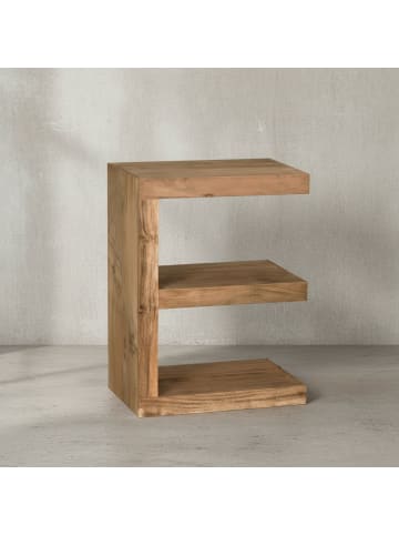 KADIMA DESIGN Beistelltisch MUMBAI Massivholz E Cube 60 cm hoch in Akazie