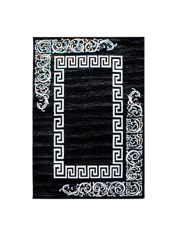 KADIMA DESIGN Teppich Kurzflor Waschbar Mäander ASPEN Strapazierfähig OEKO-TEX in Schwarz