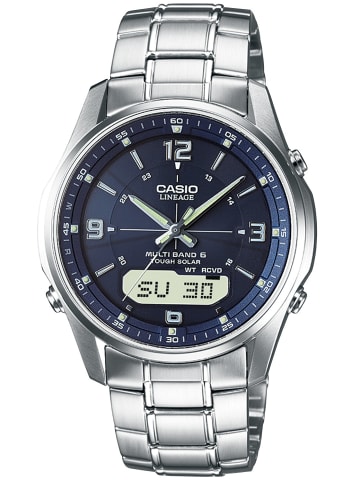 Casio Herren Solar-Funkuhr Blau / Silber