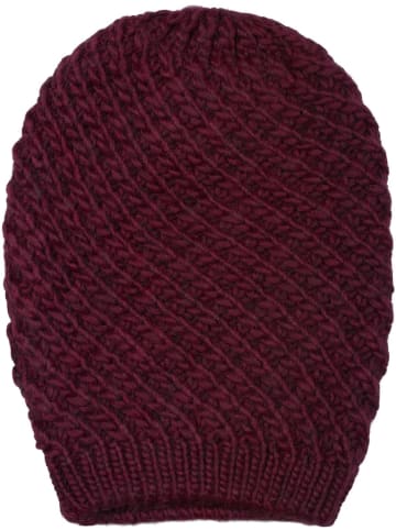 styleBREAKER Strick Beanie Mütze in Bordeaux-Rot