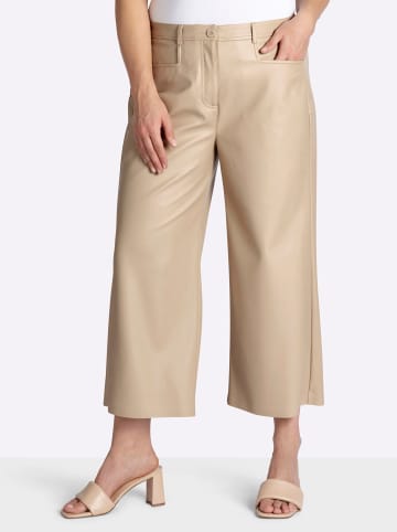 sheego Lederimitat-Hose in beige