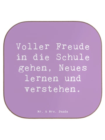 Mr. & Mrs. Panda Glasuntersetzer Spruch Schulanfang Freude mit S... in Lavendeltraum