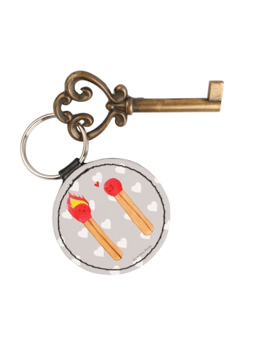 Mr. & Mrs. Panda mini schlüsselanhänger Streichhölzer ohne Spruch in Grau Pastell