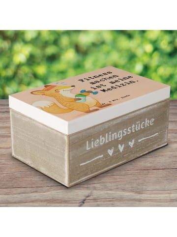 Mr. & Mrs. Panda truhe holz Fuchs Fitness Design mit Spruch in Weiß