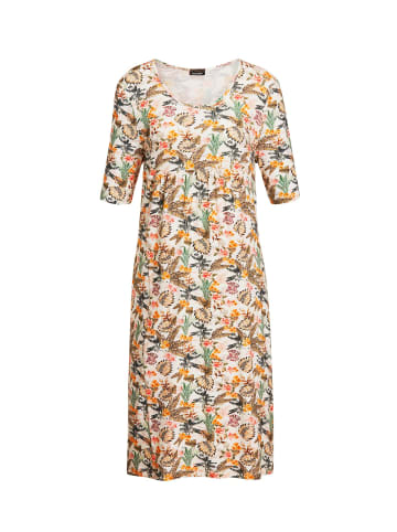 GOLDNER Kurzgröße:  Druckkleid in weiß / bunt / gemustert