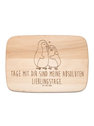 Mr. & Mrs. Panda Küchenbrett Pinguin umarmen mit Spruch in Transparent