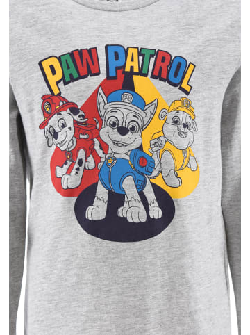Paw Patrol 2tlg. Outfit: Schlafanzug Langarmshirt und Hose Chase, Marshall und Rubbles in Grau