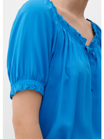 QS Bluse kurzarm in Blau