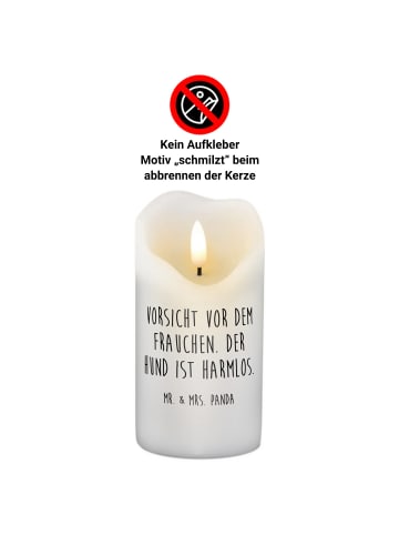Mr. & Mrs. Panda Kerze Hund Flauschig mit Spruch in Weiß