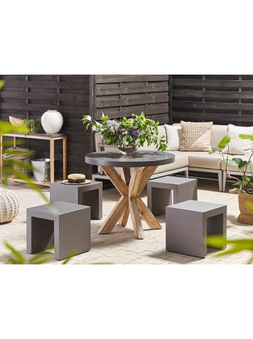 Beliani 5-tlg Gartentisch Set OLBIA/TARANTO in Grau/Braun