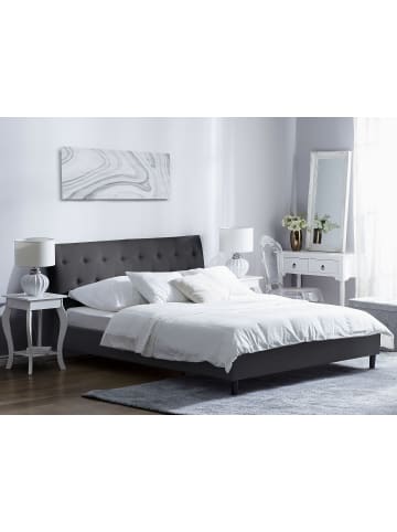 Beliani Doppelbett SAVERNE in Grau/Braun - (W) 197 x (H) 100 x (L) 228 cm