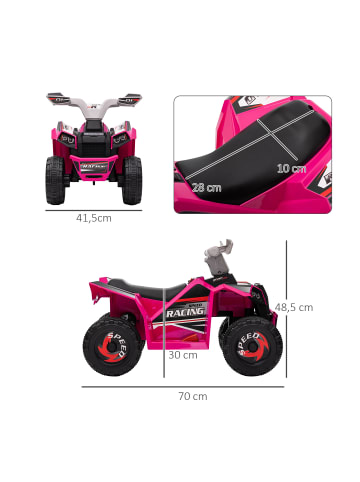 HOMCOM Elektroauto für Kinder in Rosa 70L x 41,5B x 48,5H cm