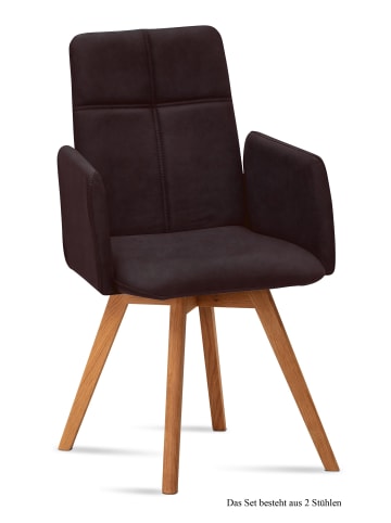 58 aufm Kessel ARMLEHNSTUHL (2er-Set) Dinah 52x92x60 Eiche geölt/Espresso