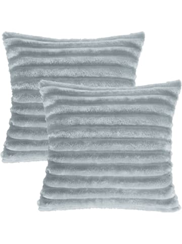 Erwin Müller Fleece, Microfaser Kissenhülle 2er-Pack Aosta in silbergrau