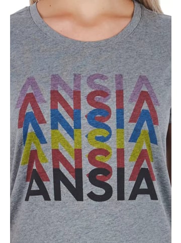 Frankie Morello Weiß Grau Baumwolle Damen T-Shirt