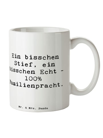 Mr. & Mrs. Panda Tasse Liebe Stiefenkel mit Spruch in Weiß