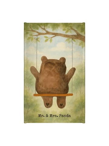 Mr. & Mrs. Panda Gästehandtuch Bär Schaukel Design ohne Spruch in Weiß