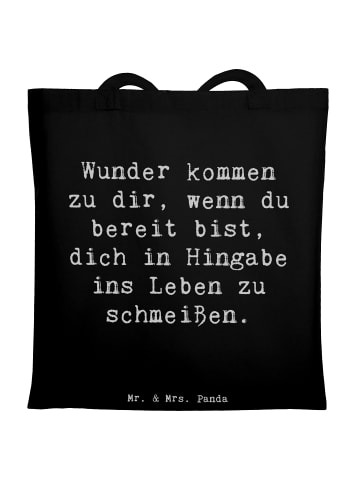 Mr. & Mrs. Panda Jutetasche Spruch Wunder Hingabe mit Spruch in Schwarz