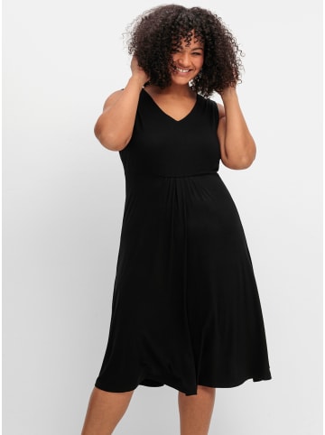 sheego Jerseykleid in schwarz