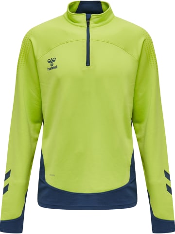 Hummel Sweatshirt Mit Kurzem Reißverschluss Hmllead Half Zip in LIME PUNCH