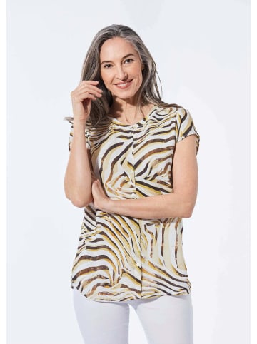 GOLDNER Bluse Bluse in beige / gemustert
