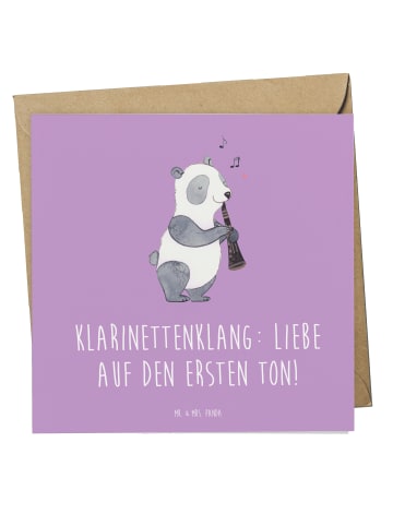 Mr. & Mrs. Panda faltkarte Klarinette Liebe mit Spruch in Lavendeltraum