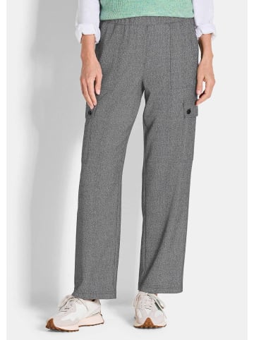 GOLDNER Kurzgröße:  Cargohose Modische Stretchhose mit Taschen in schwarz / weiß