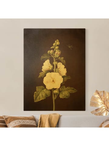 WALLART Leinwandbild Gold - Barbara Regina Dietzsch - Stockrose in Braun