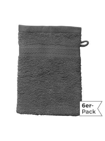 REDBEST Frottier Waschhandschuh 6er-Pack Chicago in anthrazit