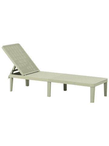 Beliani Gartenliege OSSIMO in Grün - (W) 55 x (H) 35 x (L) 190 cm