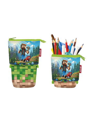 ROTH Federmäppchen - Stifte-Etui 2 in 1, Block Game in Grün