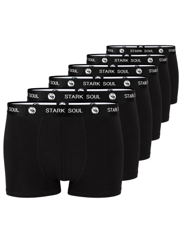 Stark Soul® Boxershorts 6'er Pack - Hipster Shorts in schwarz-schwarz