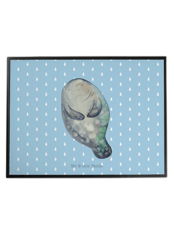 Mr. & Mrs. Panda schreibtischunterlage Seekuh Happy ohne Spruch in Blau Pastell