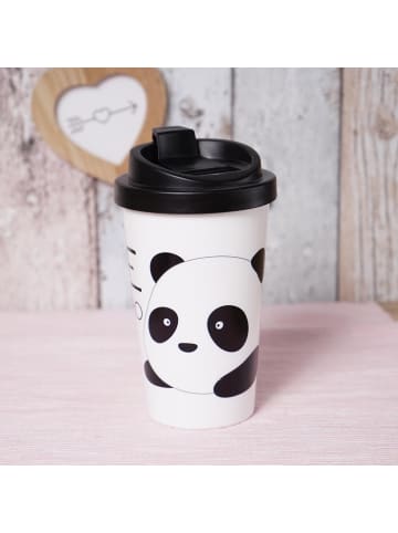 Geda Labels Coffee to go Becher Panda Cute in Weiß - 400 ml