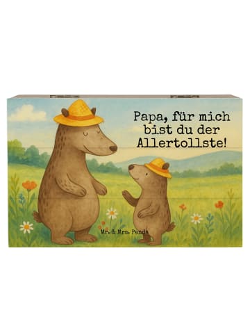Mr. & Mrs. Panda Holzkiste Bären mit Hut Design mit Spruch in Weiß