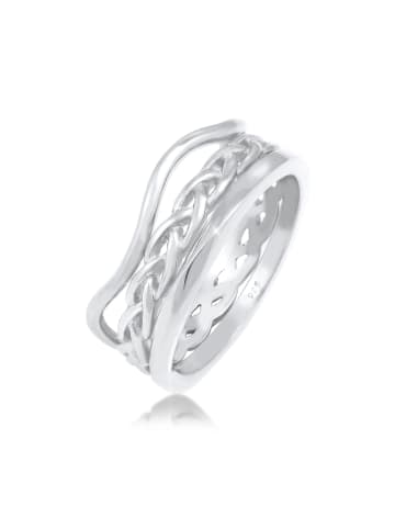 Elli Ring 925 Sterling Silber Knoten, Wellen, Ring Set, Twisted in Silber