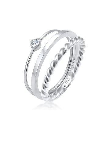 Elli Ring 925 Sterling Silber Ring Set, Twisted in Silber