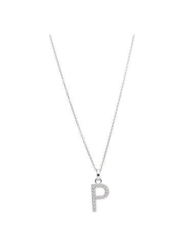 Smart Jewel Kette Mit Anhänger Buchstabe P Mit Zirkonia in Silber