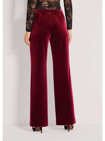 MADELEINE Weite Samthose mit elastischem Bund in rubinrot